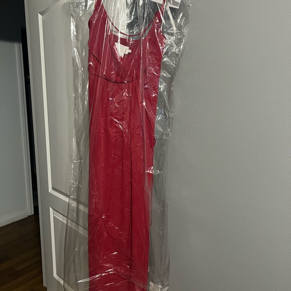 David’s Bridal Elegant Red Sleeveless Bridesmaids Dress